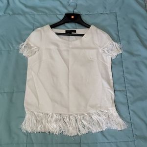 Ivory Round neck with fringes Size Medium